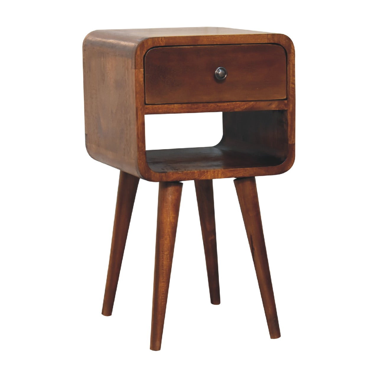 mini chestnut curved bedside 1