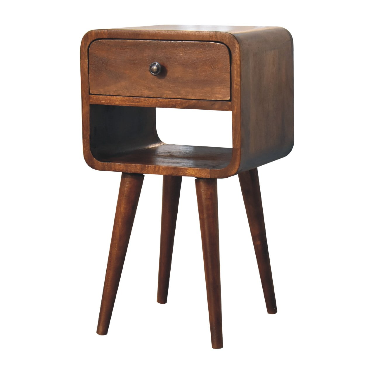 mini chestnut curved bedside 1