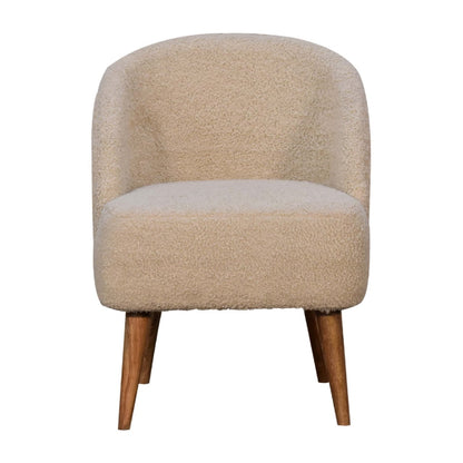 boucle cream tub chair