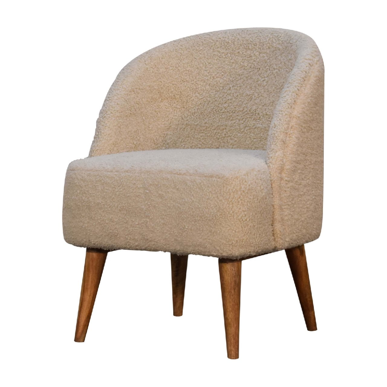 boucle cream tub chair
