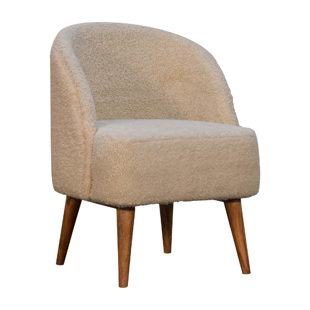 boucle cream tub chair