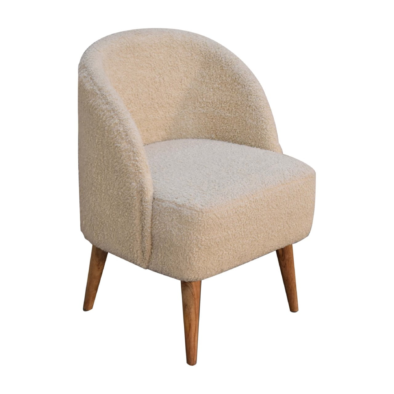 boucle cream tub chair