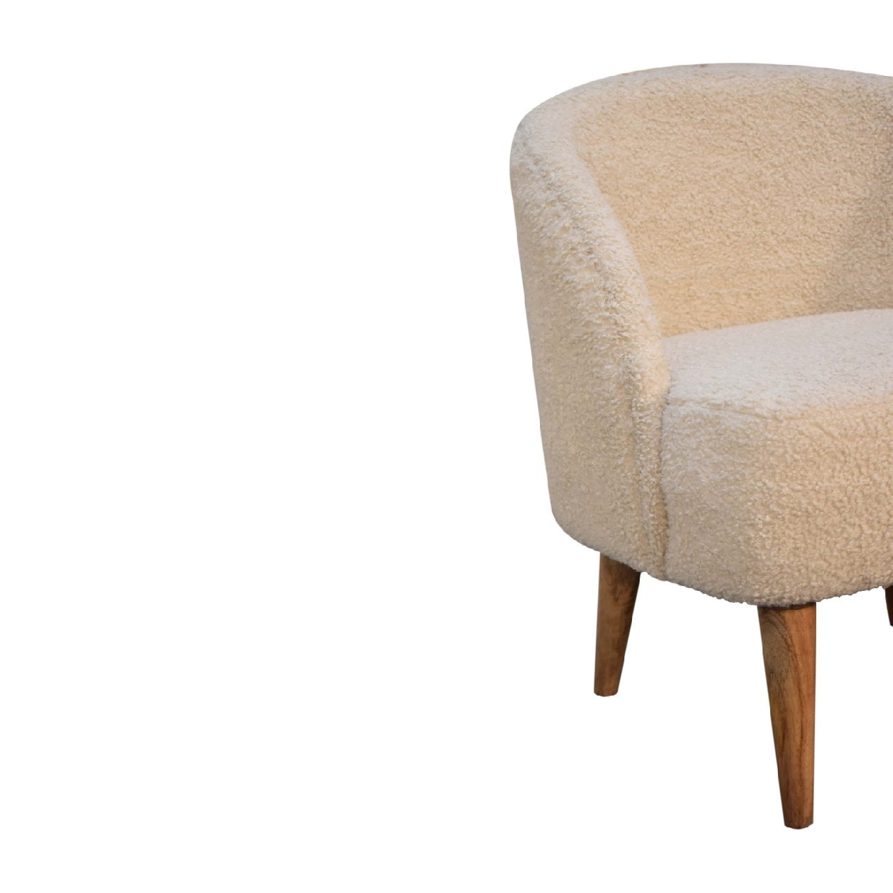 boucle cream tub chair