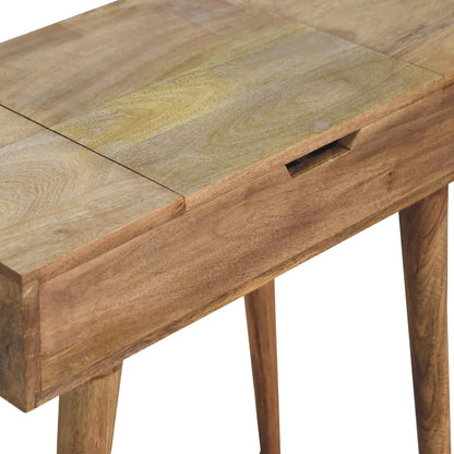 mini oak ish dressing table with foldable mirror 1