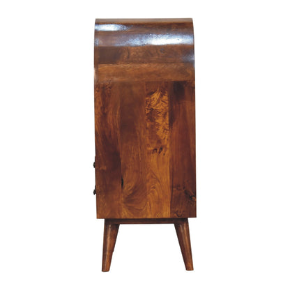 rounded top chestnut display cabinet