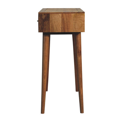 woven aztec console table