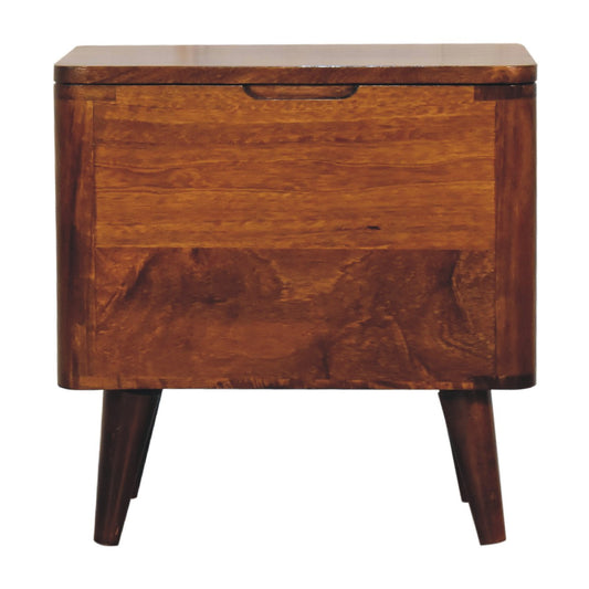 chestnut lid up storage stool
