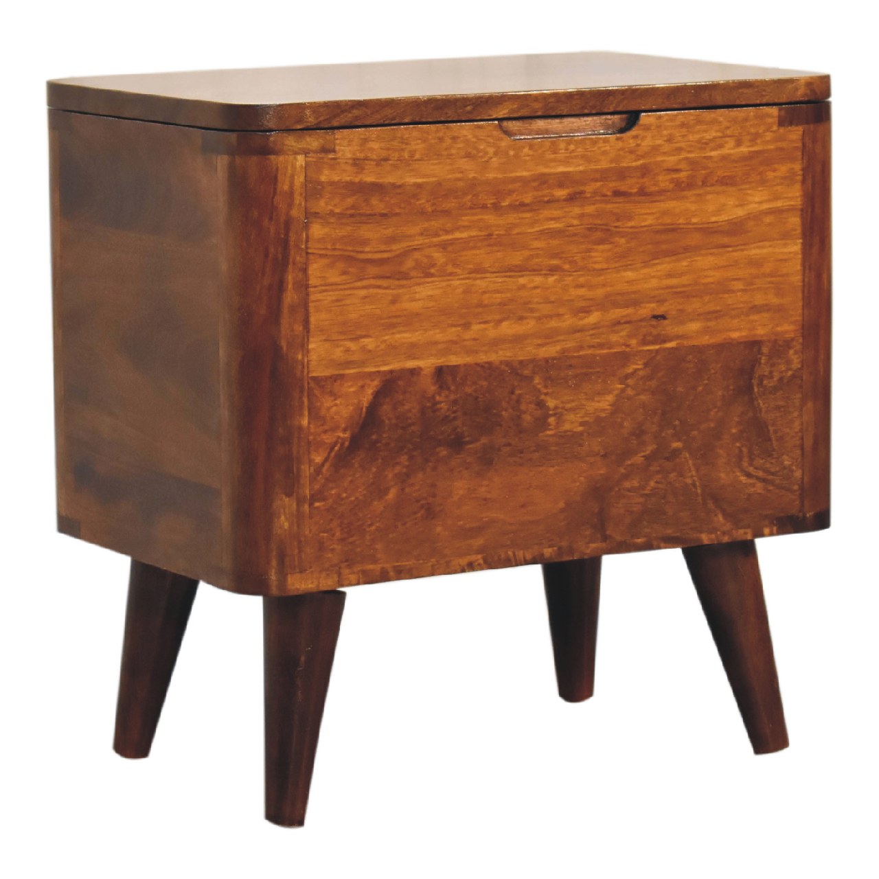 chestnut lid up storage stool