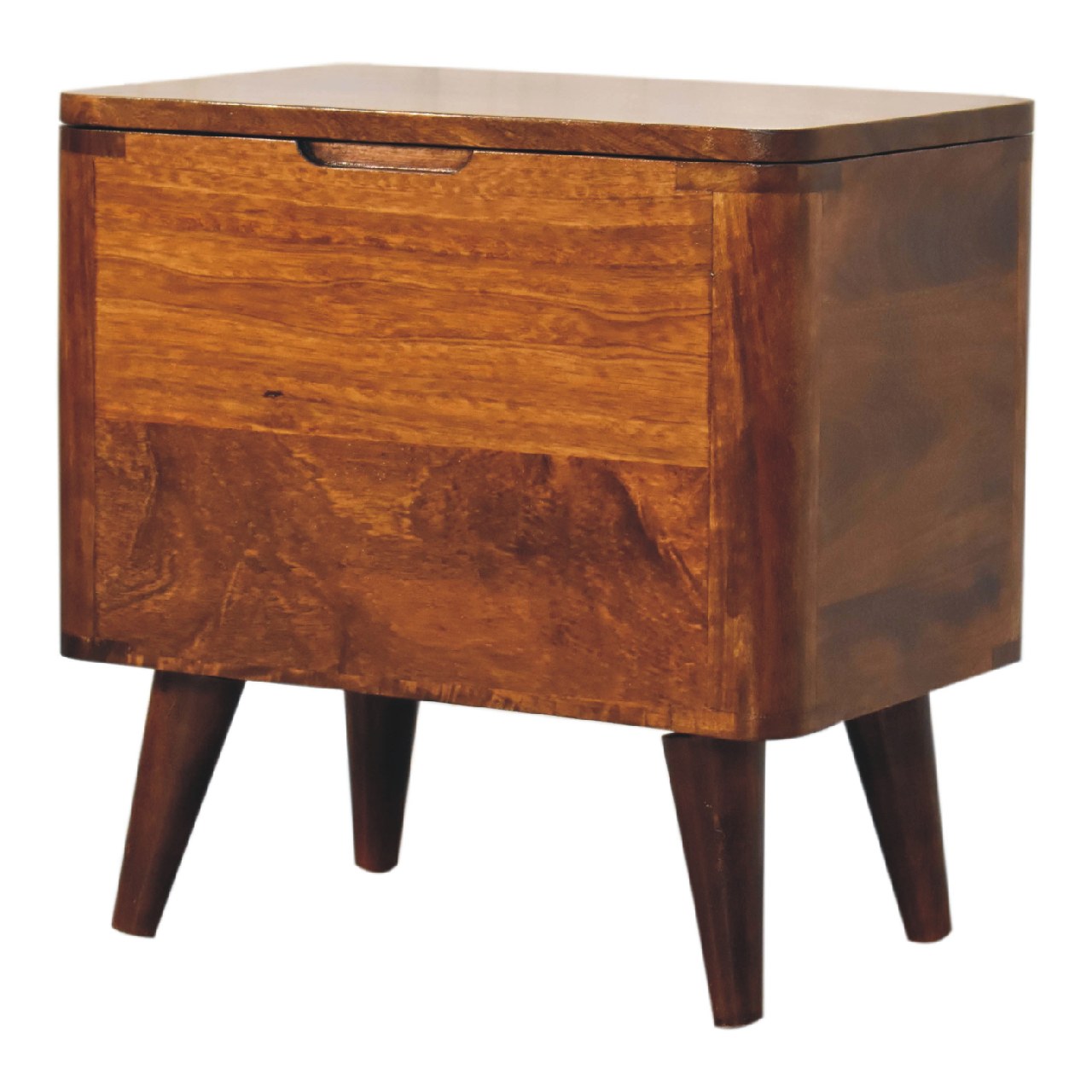 chestnut lid up storage stool