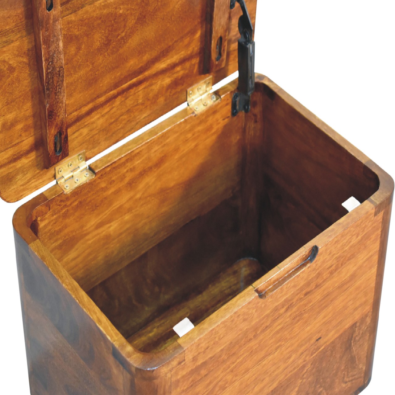 chestnut lid up storage stool