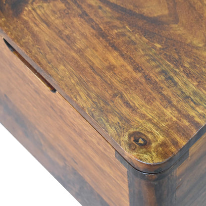 chestnut lid up storage stool