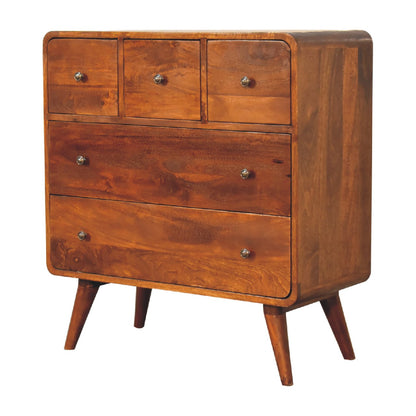 3 over 2 curved chestnut chest