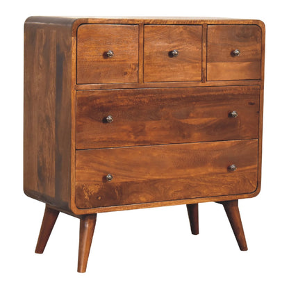 3 over 2 curved chestnut chest
