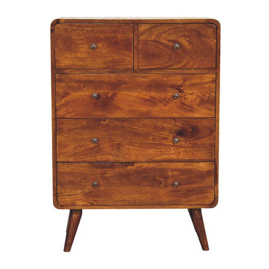 2 over 3 curved chestnut chest
