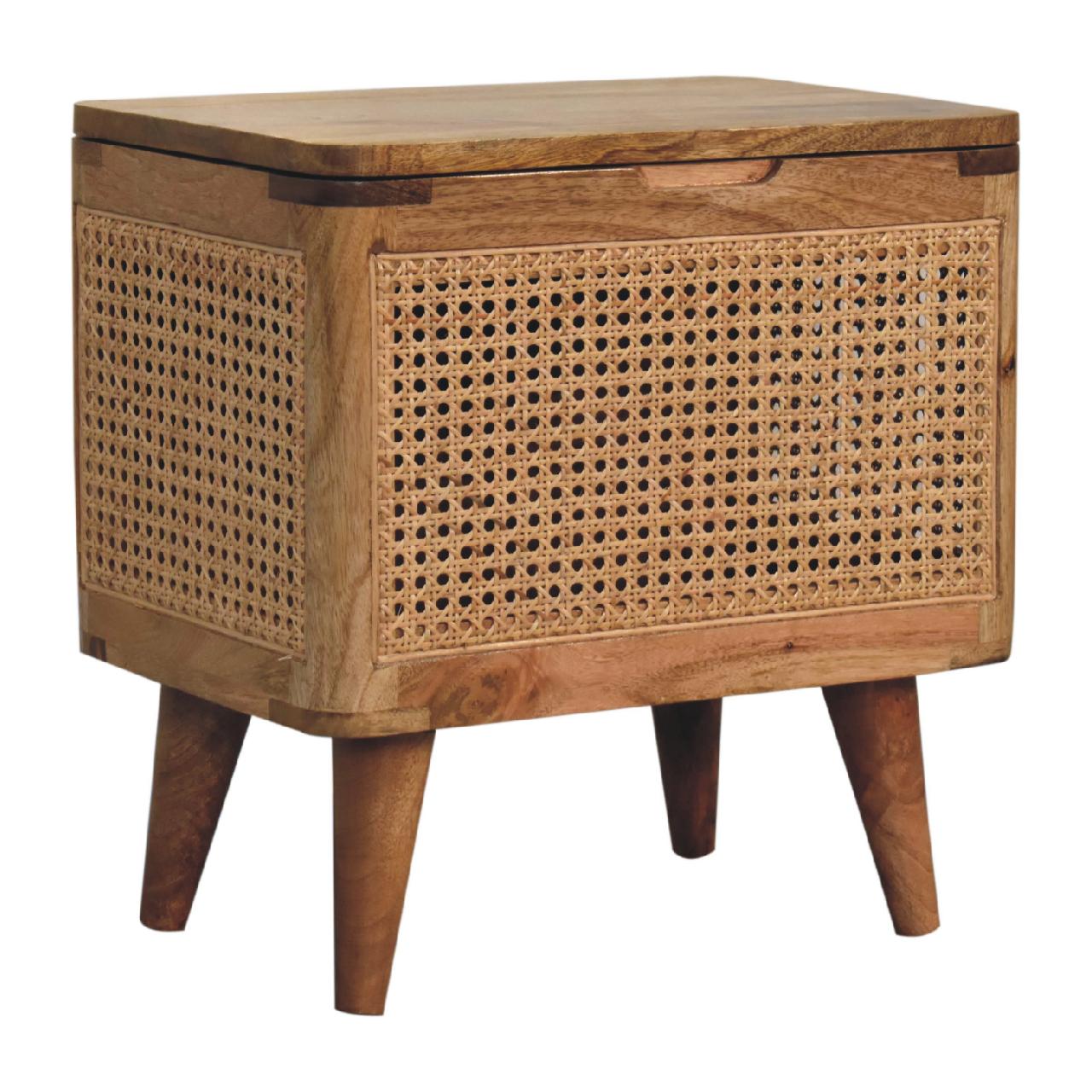woven lid up storage stool