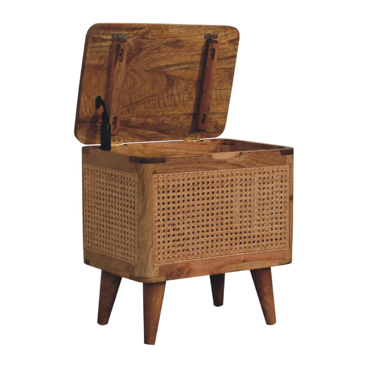woven lid up storage stool