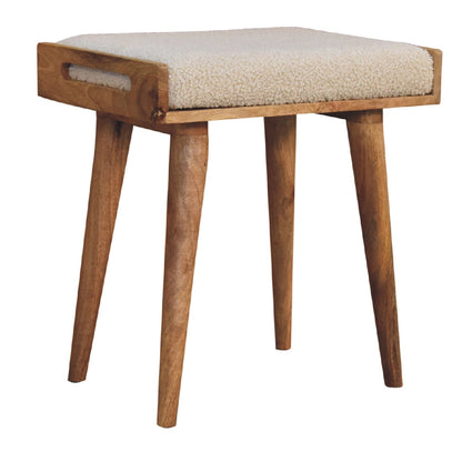 boucle cream tray style footstool