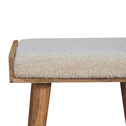 boucle cream tray style footstool