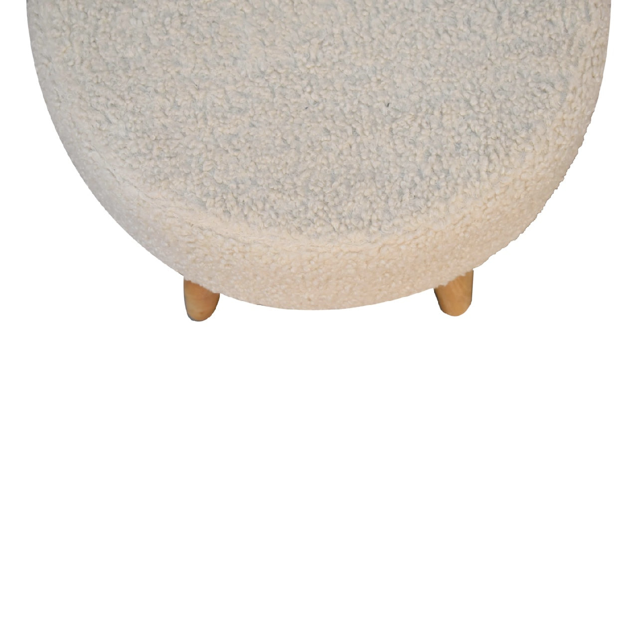boucle cream petite footstool