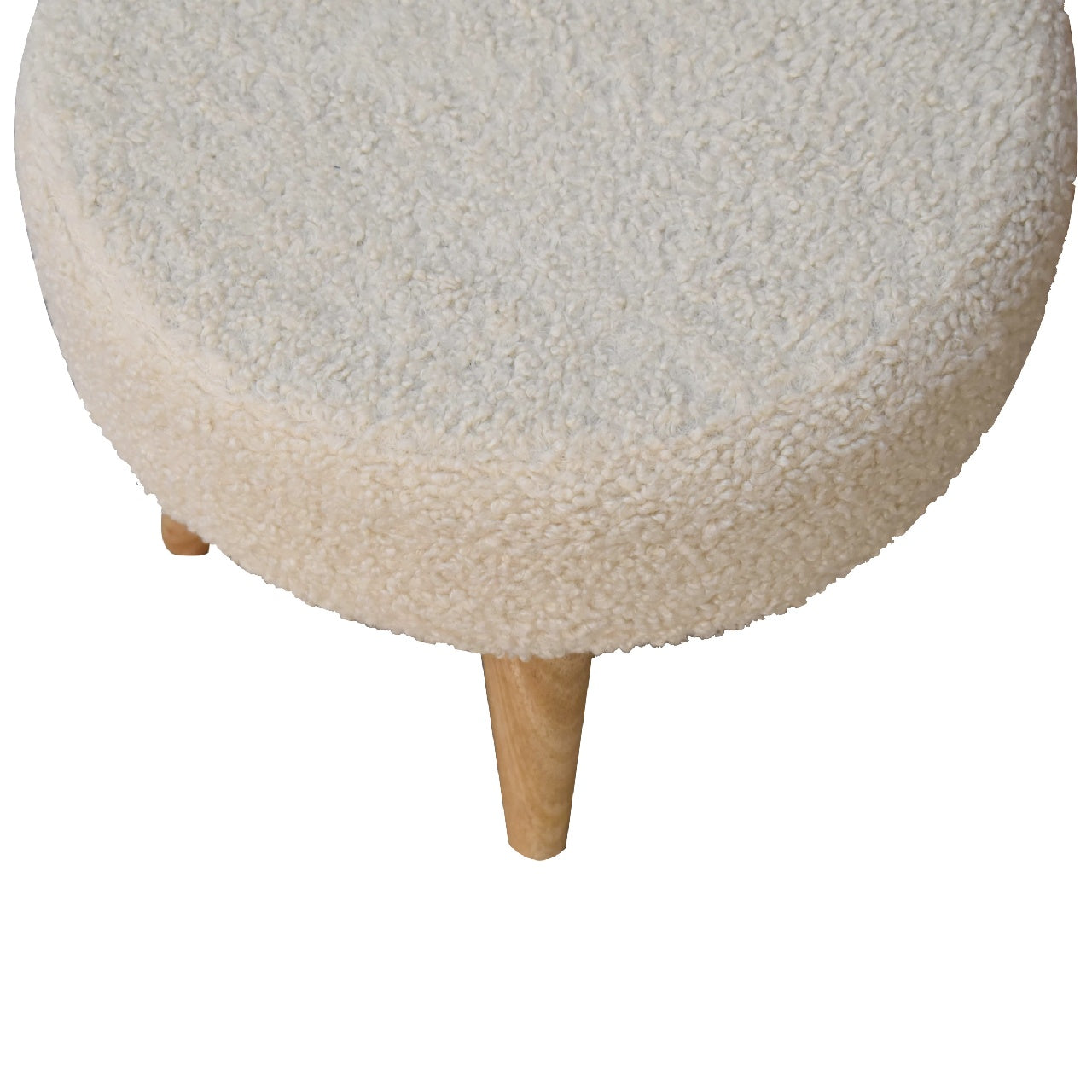 boucle cream petite footstool