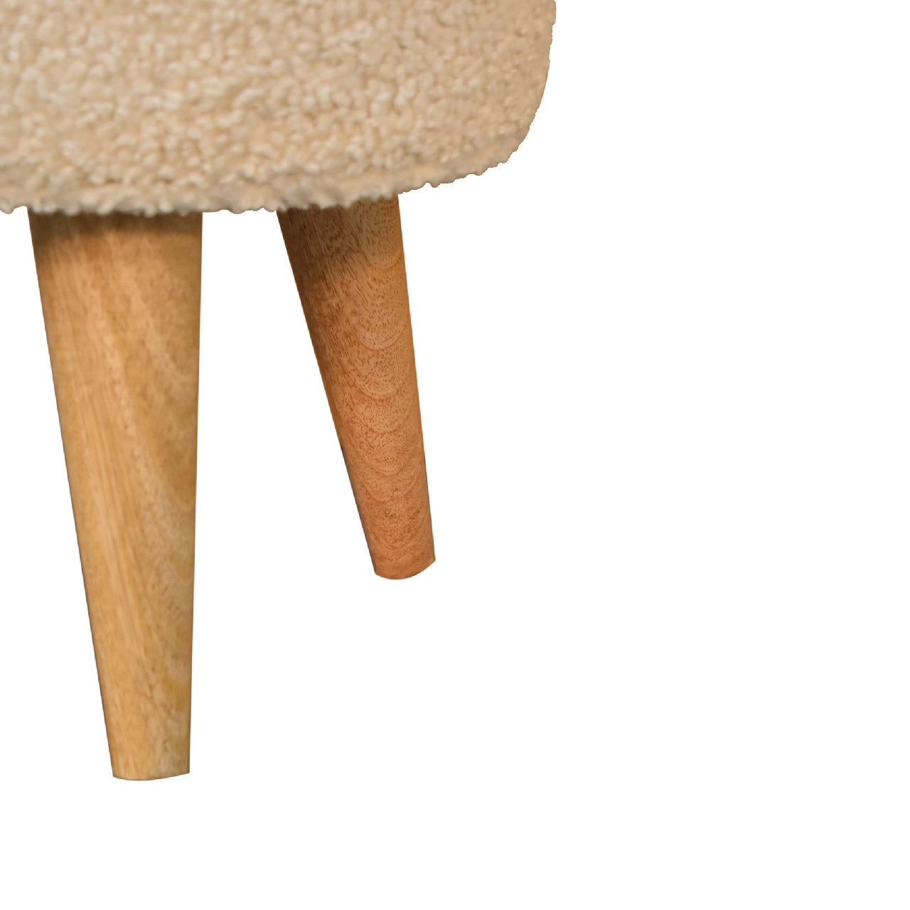 boucle cream petite footstool