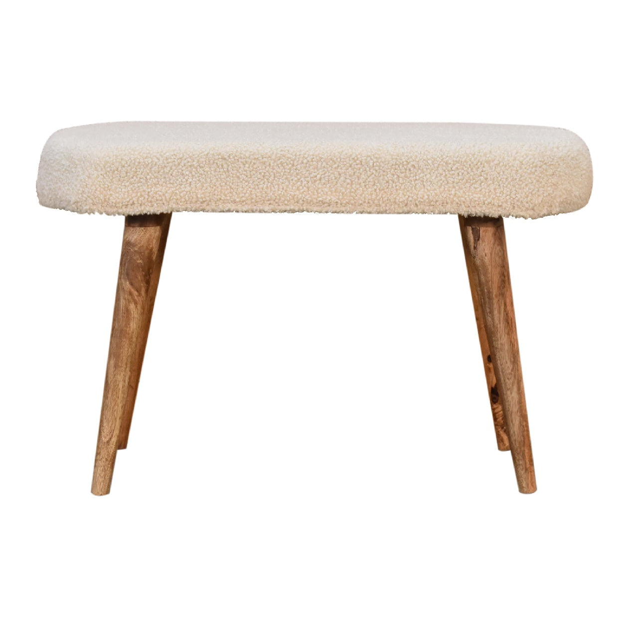 boucle cream nordic bench