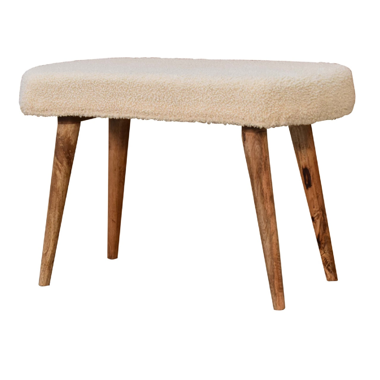 boucle cream nordic bench