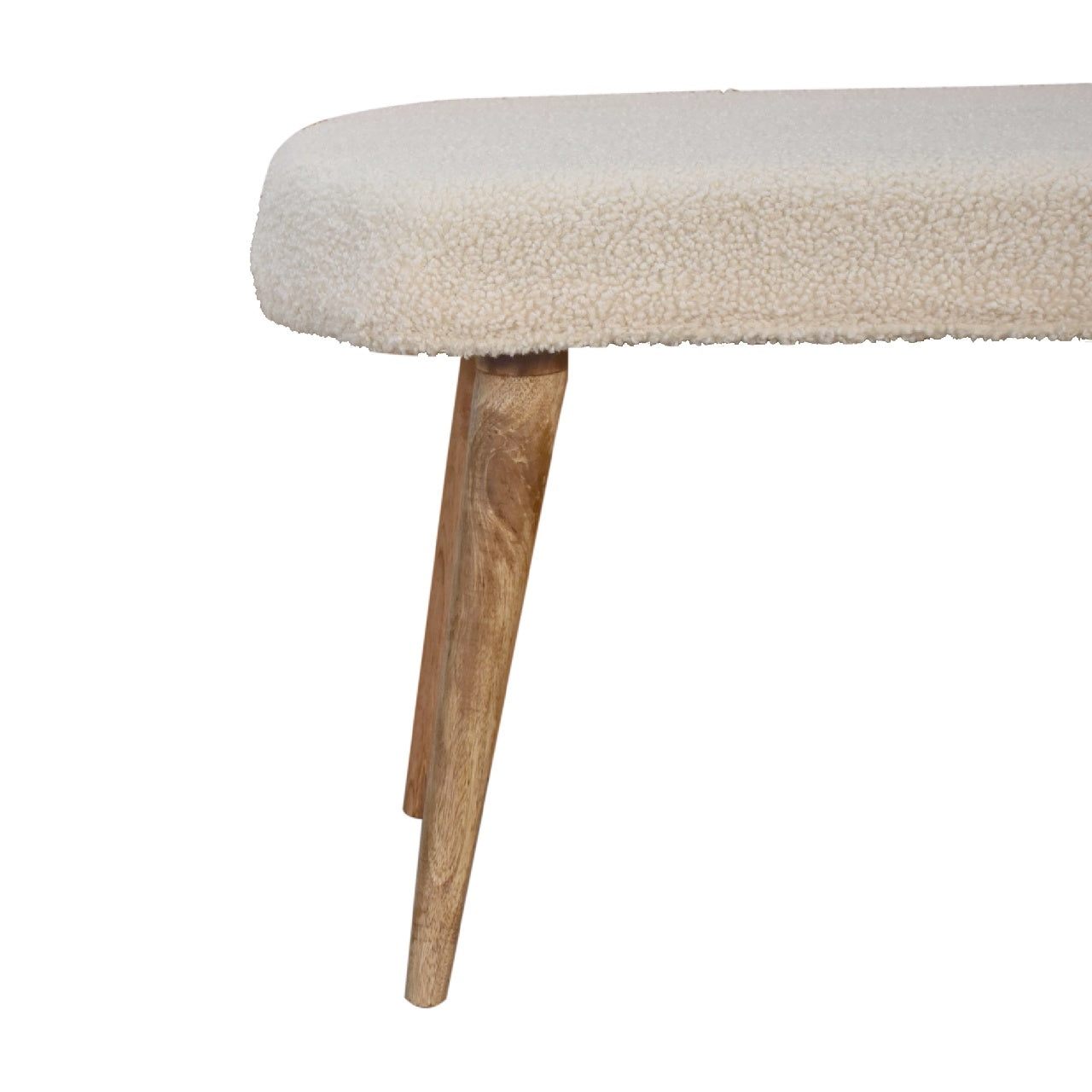 boucle cream nordic bench