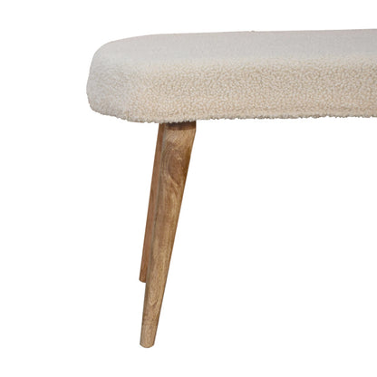 boucle cream nordic bench