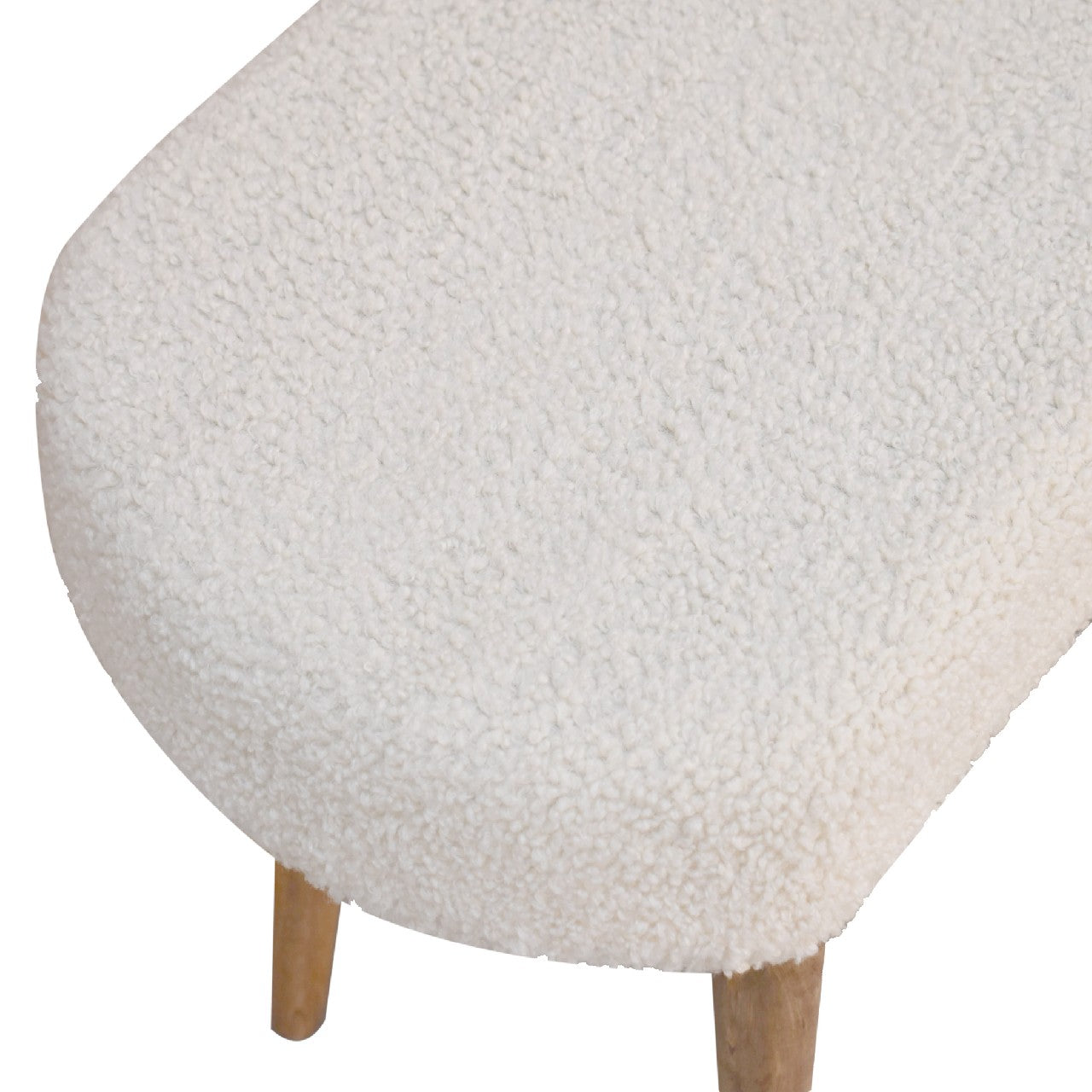 boucle cream nordic bench