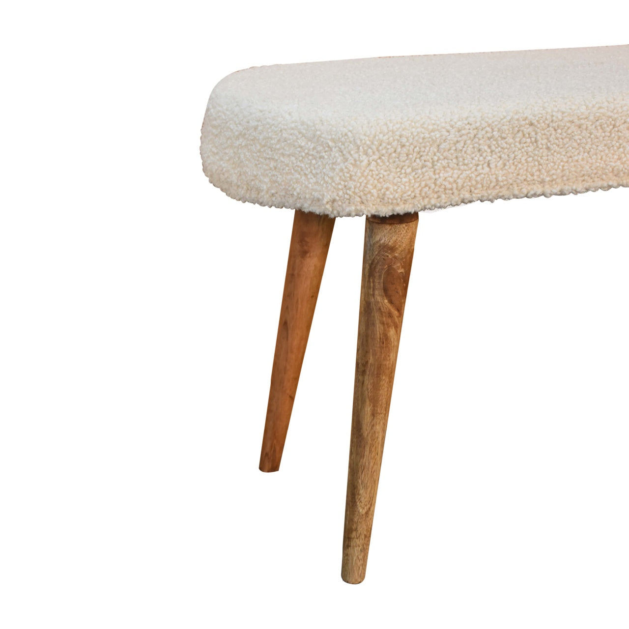 boucle cream nordic bench