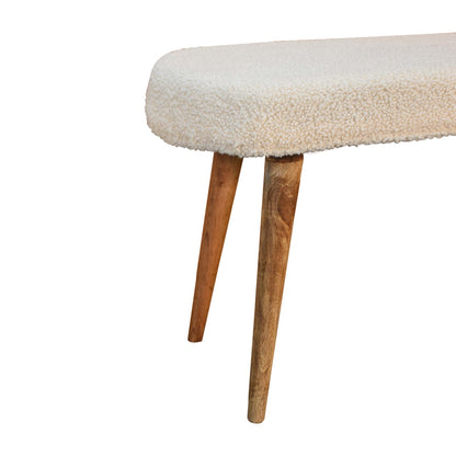 boucle cream nordic bench