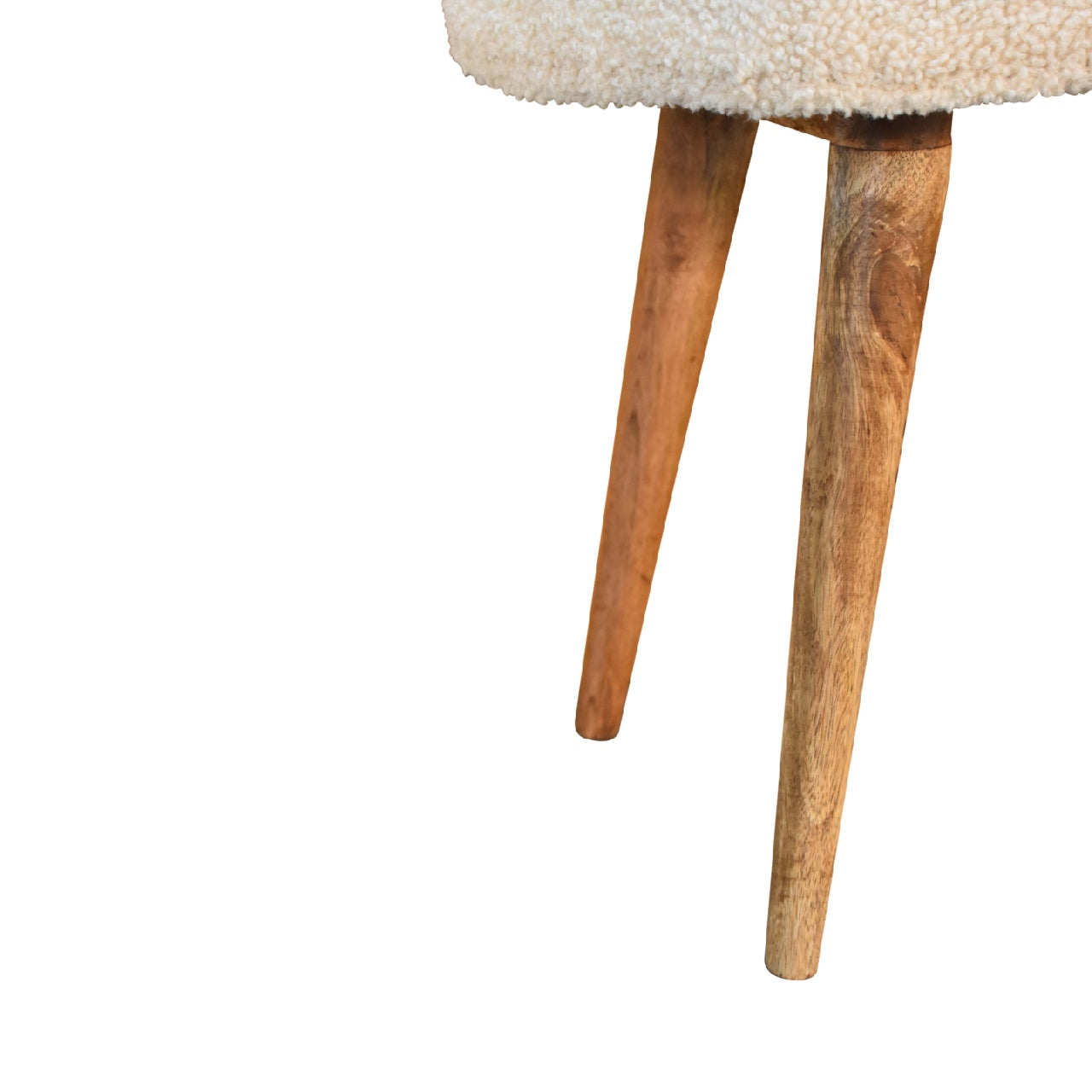 boucle cream nordic bench