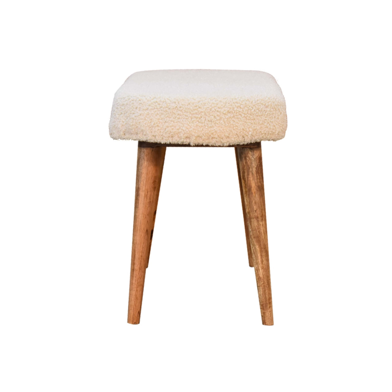 boucle cream nordic bench