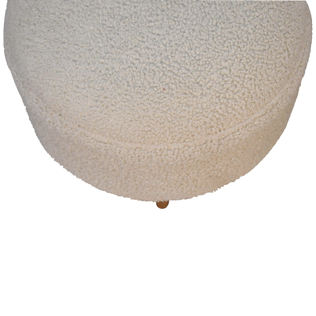 boucle cream rounded footstool