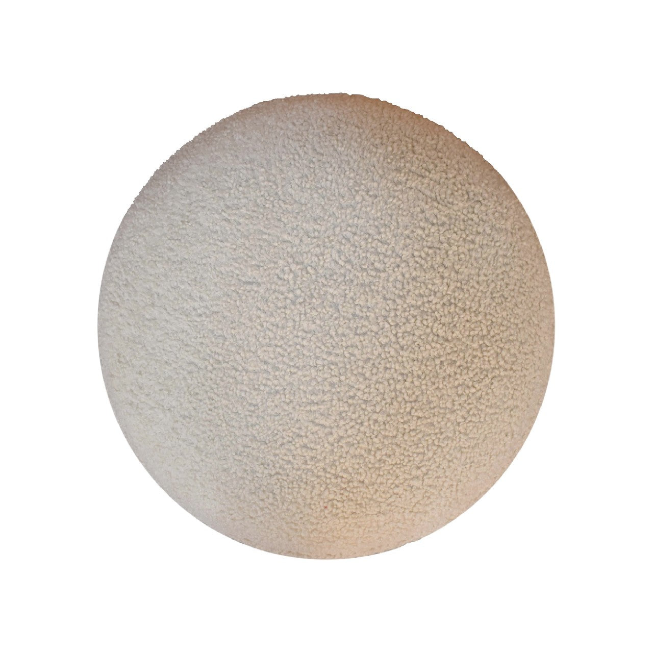 boucle cream rounded footstool