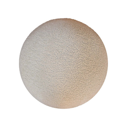 boucle cream rounded footstool