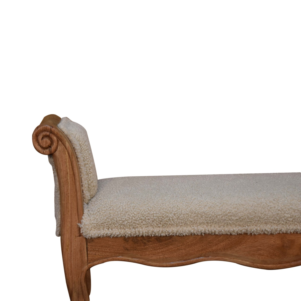boucle cream french style bench