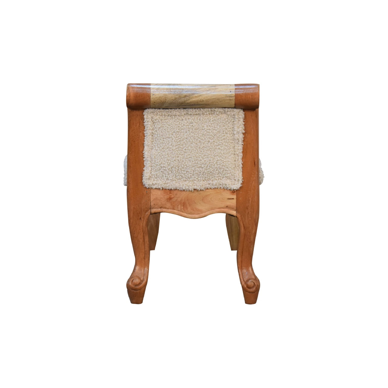 boucle cream french style bench