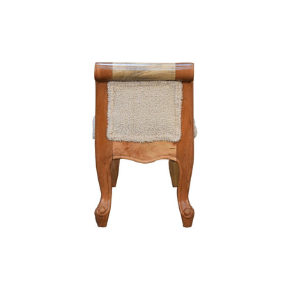 boucle cream french style bench