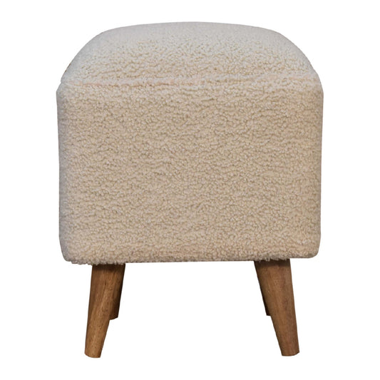 boucle cream squoval bench