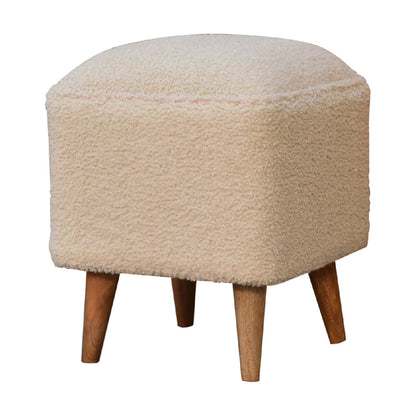 boucle cream squoval bench