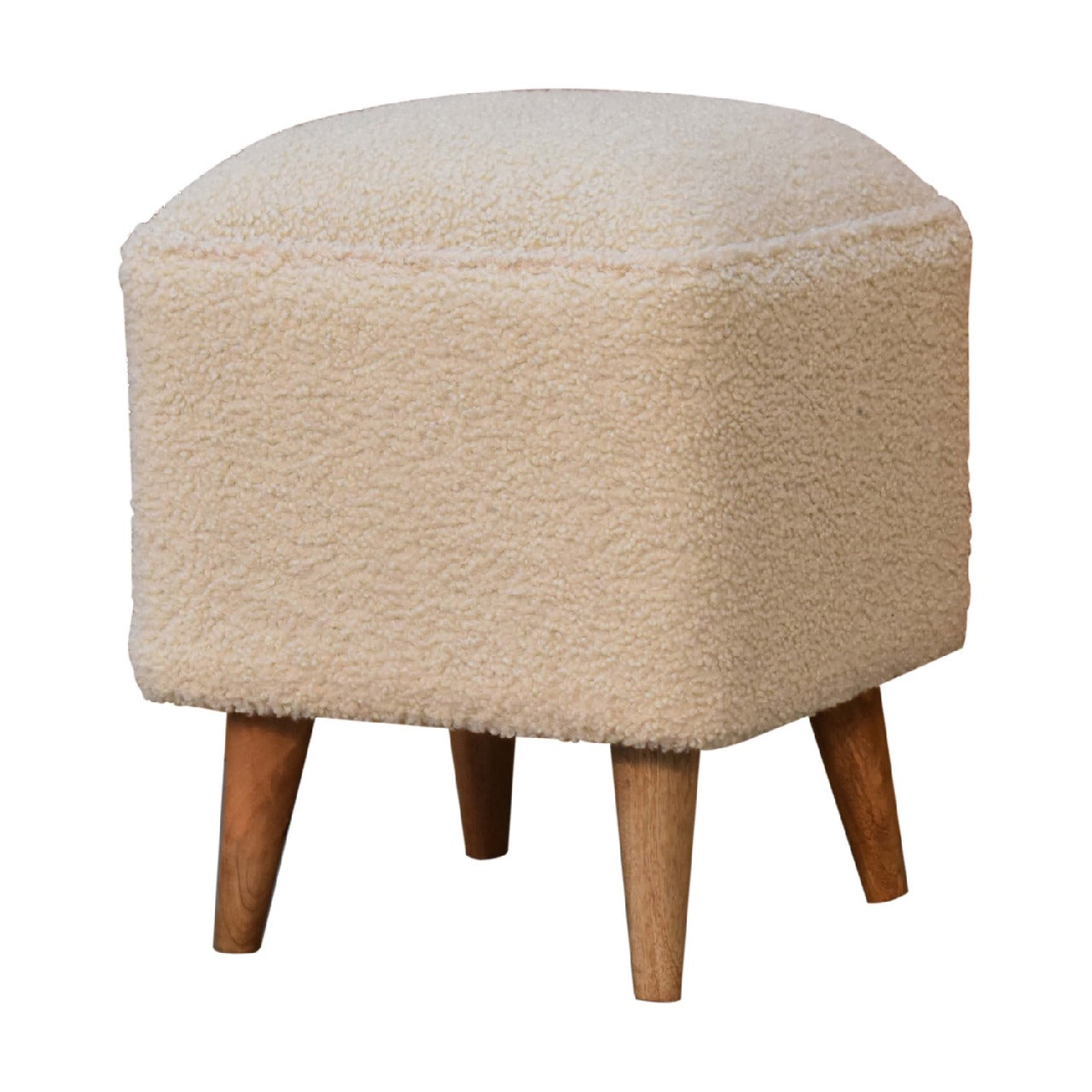 boucle cream squoval bench