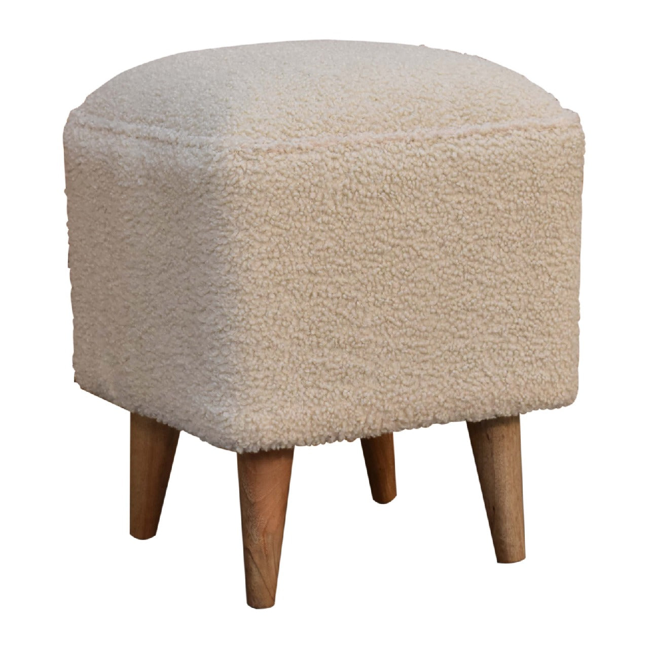 boucle cream squoval bench