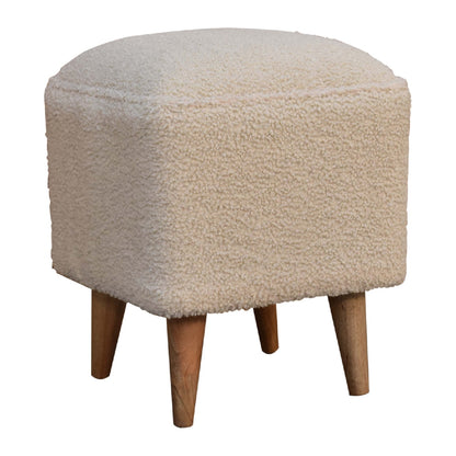 boucle cream squoval bench