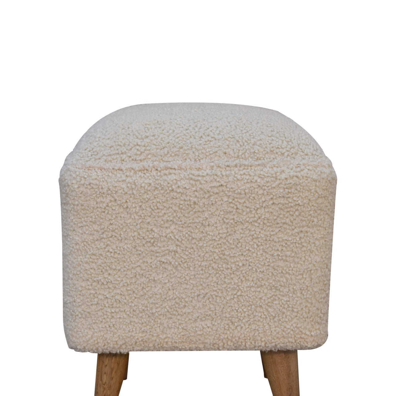 boucle cream squoval bench