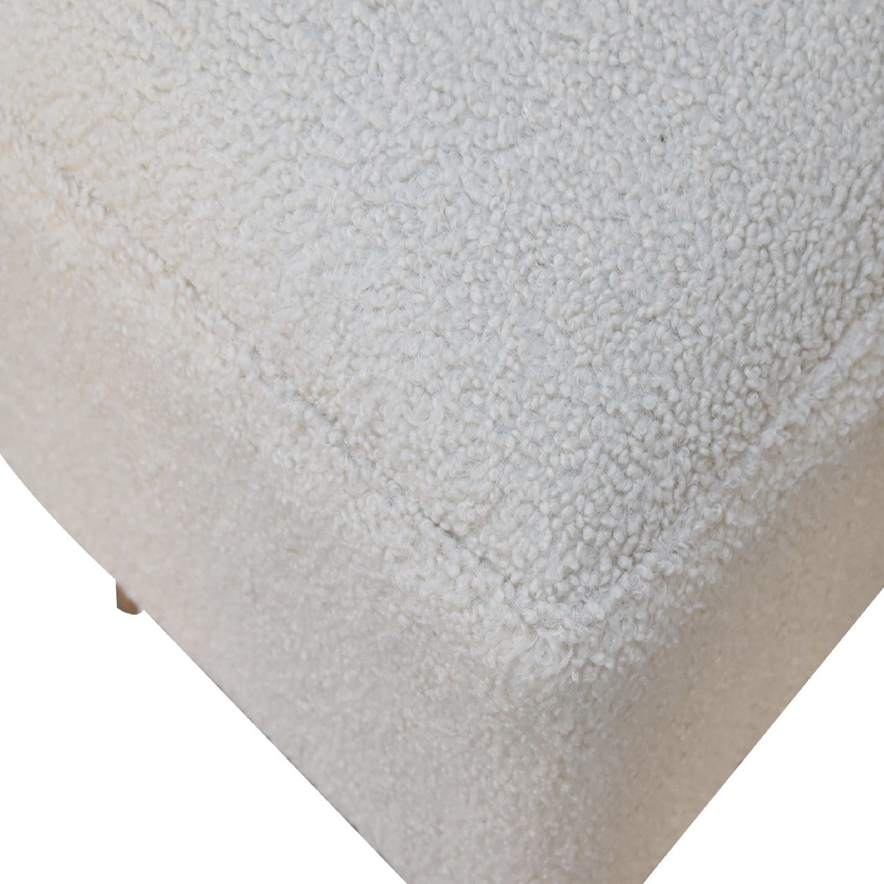 boucle cream squoval bench