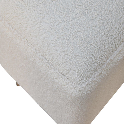 boucle cream squoval bench