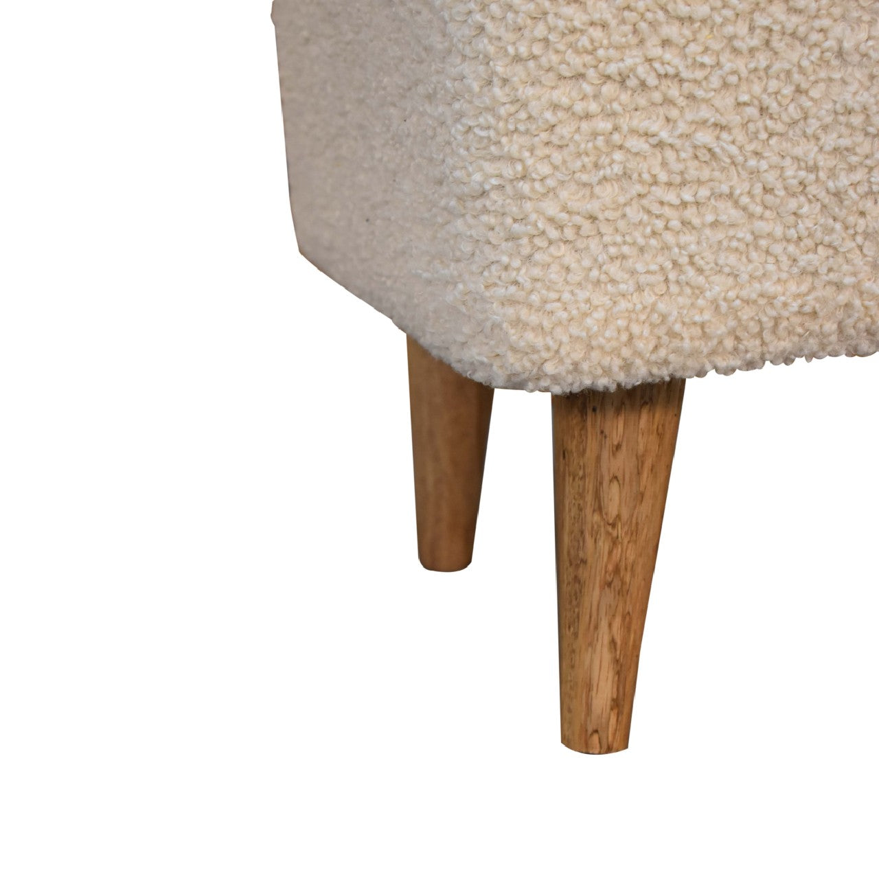 boucle cream squoval bench