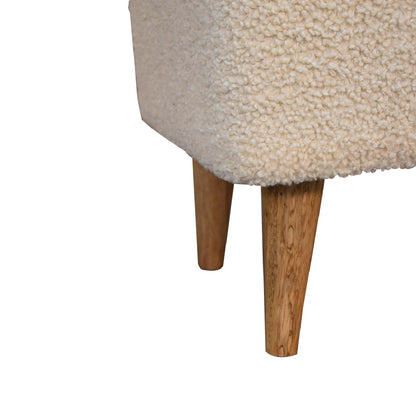 boucle cream squoval bench